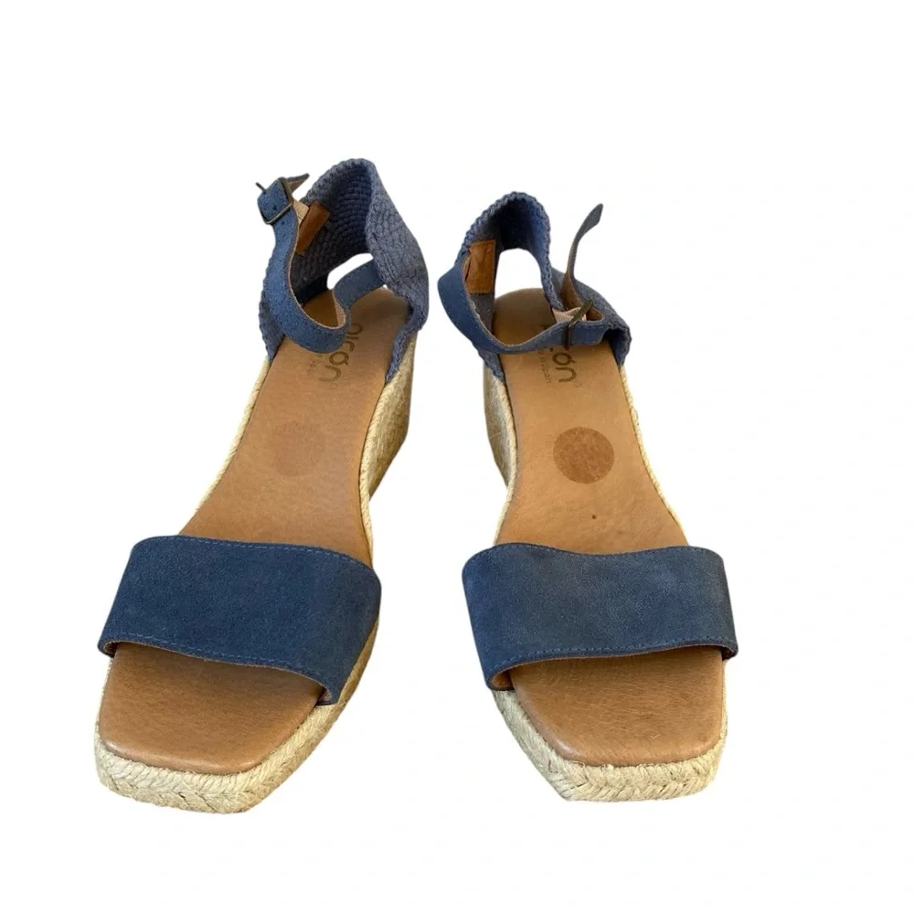 PICÓN Square Toe Handmade in Spain Summer Espadrilles Wedge Open Toe Sandal 8